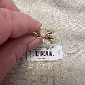 Kendra Scott Emilie gold ring iridescent druzy stone size 8
